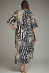 Zebra Printed Midi Dress