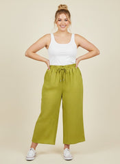 #12 Lime Dots Detail Palazzo Pants