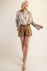 **SALE** HIGH-NECK LONG SLEEVE SHIRT