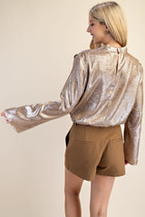 **SALE** HIGH-NECK LONG SLEEVE SHIRT