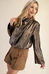 **SALE** HIGH-NECK LONG SLEEVE SHIRT