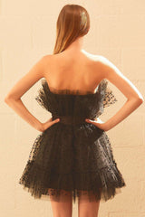 RUFFLE HEART ORGANZA MINI DRESS