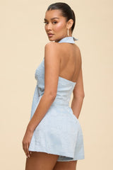 **SALE** HALTER TIE FRONT ROMPER