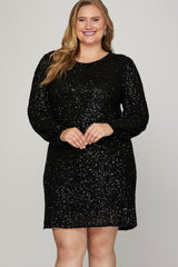 Sequins Long Sleeve Dress