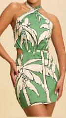 Palms Printed Mini Dress