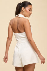 **SALE** HALTER TIE FRONT ROMPER