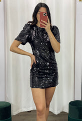 **SALE** Black Sequins Mini Dress