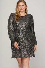 Sequins Long Sleeve Dress