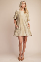 TEXTURED METALLIC SHORT DRESS