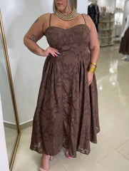Embroidered Midi Dress