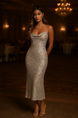 **SALE** SEQUINS MIDI DRESS