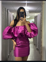 **SALE** OFF SHOULDER PUFF DRESS