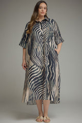 Zebra Printed Midi Dress