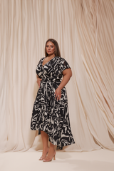 **SALE** Printed Wrap Around Dress