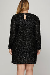 Sequins Long Sleeve Dress