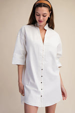 Load image into Gallery viewer, Ivory Relaxed Shirt Dress
