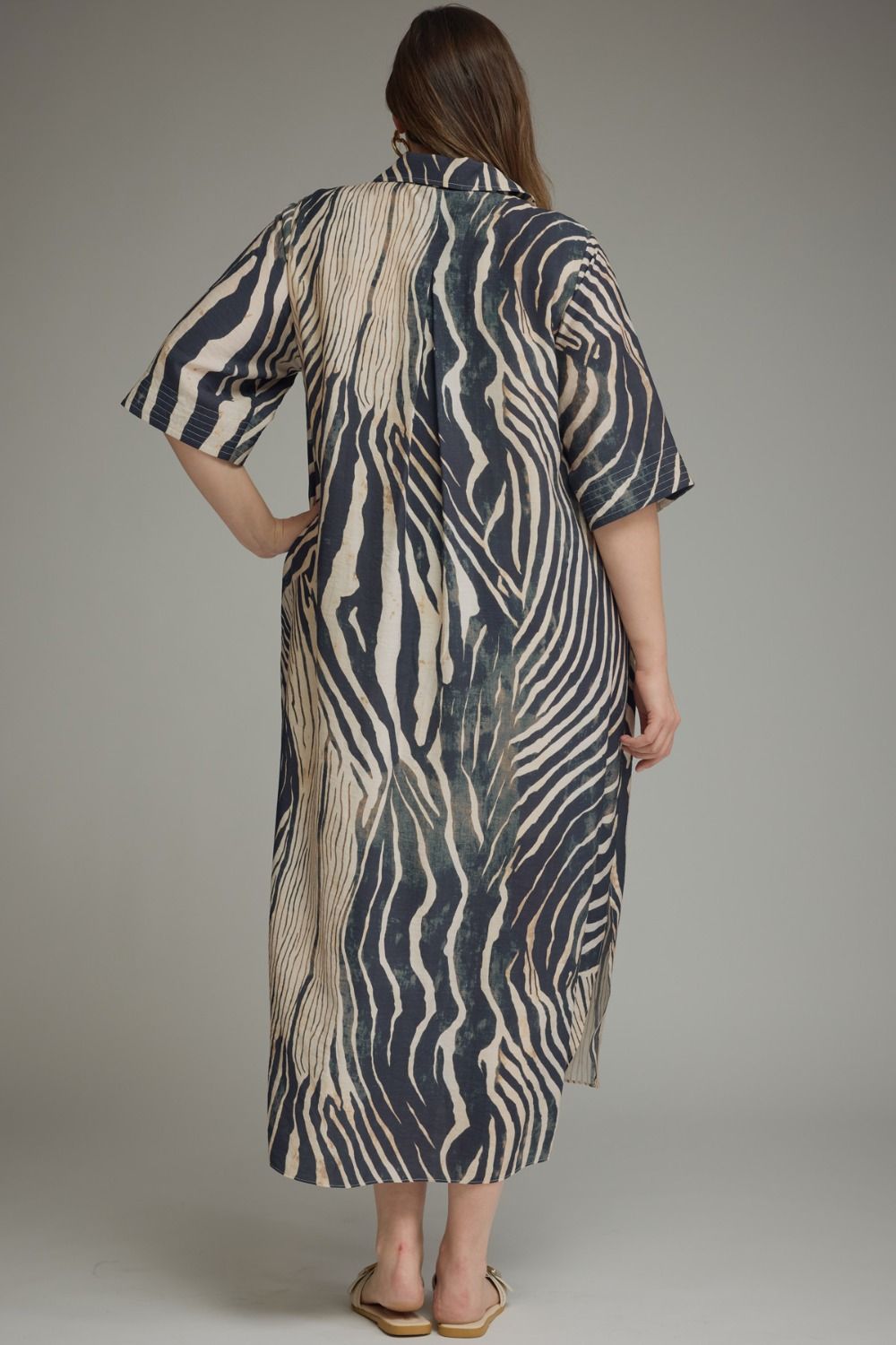 Zebra Printed Midi Dress