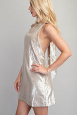 Load image into Gallery viewer, Champagne Mini Halter Dress
