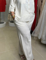Load image into Gallery viewer, #13 Cream Linen Palazzo Pants
