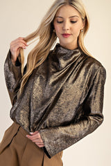 **SALE** HIGH-NECK LONG SLEEVE SHIRT