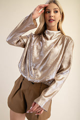 **SALE** HIGH-NECK LONG SLEEVE SHIRT