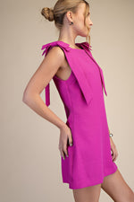 Load image into Gallery viewer, Magenta Bow Detail Mini Dress
