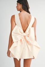 Load image into Gallery viewer, SATIN BACK BOW MINI DRESS
