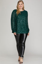 Load image into Gallery viewer, SEQUINS LONG SLEEVE TOP
