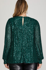 Load image into Gallery viewer, SEQUINS LONG SLEEVE TOP
