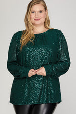 Load image into Gallery viewer, SEQUINS LONG SLEEVE TOP
