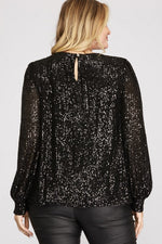 Load image into Gallery viewer, SEQUINS LONG SLEEVE TOP
