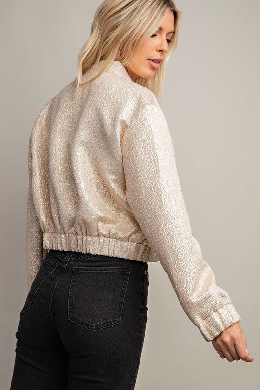 **SALE** METALLIC BOMBER JACKET