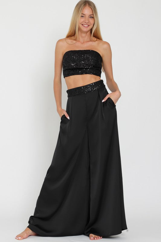 Sequins Top & Palazzo Pants