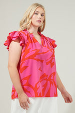Load image into Gallery viewer, #SALE# Print Ruffle Sleeve Top
