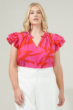 Load image into Gallery viewer, #SALE# Print Ruffle Sleeve Top
