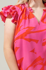 Load image into Gallery viewer, #SALE# Print Ruffle Sleeve Top
