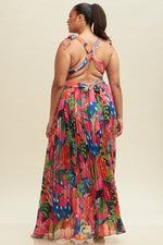 Load image into Gallery viewer, Tropical Printed Pleated Dress
