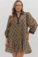 Load image into Gallery viewer, Geometric Print Mini Dress
