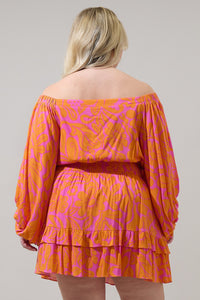 •SALE• Printed Off the Shoulder Mini Dress