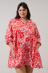 **SALE** Red Printed Dress