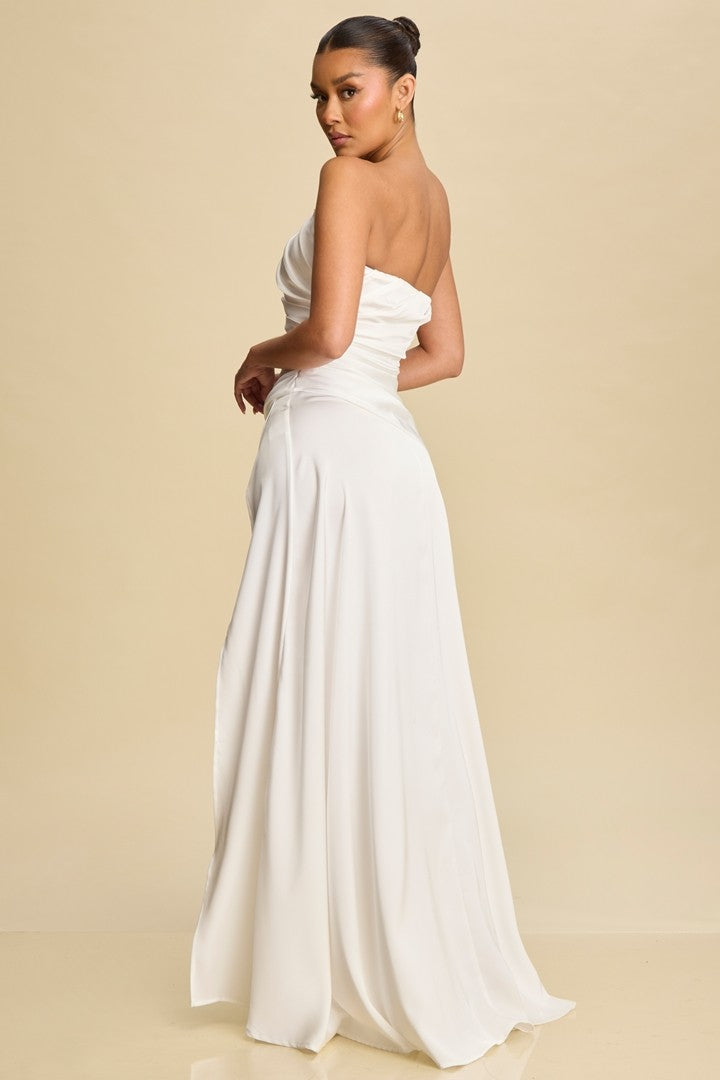 White Satin Dress