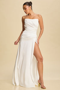 White Satin Dress