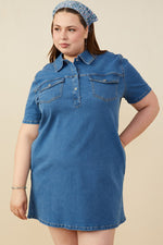 Load image into Gallery viewer, Denim Shirt Dress

