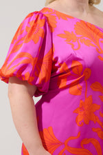 Load image into Gallery viewer, Satin Printed One Shoulder Dress
