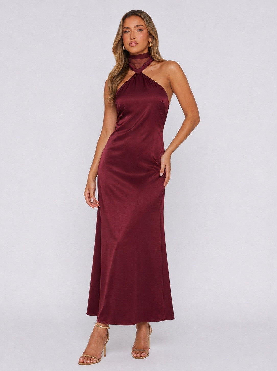 SATIN MAXI DRESS
