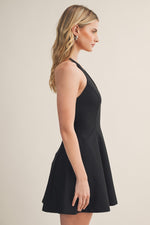 Load image into Gallery viewer, Black Flare Mini Dress
