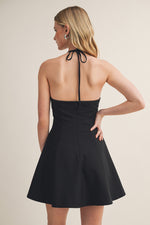 Load image into Gallery viewer, Black Flare Mini Dress
