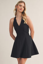 Load image into Gallery viewer, Black Flare Mini Dress
