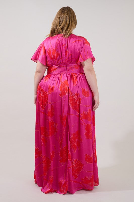 PLEATED MAXI DRESS