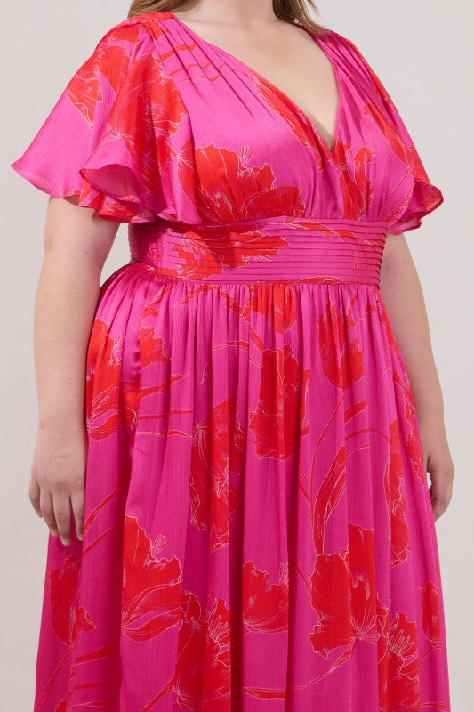 PLEATED MAXI DRESS